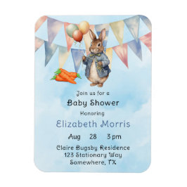 Peter Rabbit Watercolor Kinderdusche Einladung Magnet