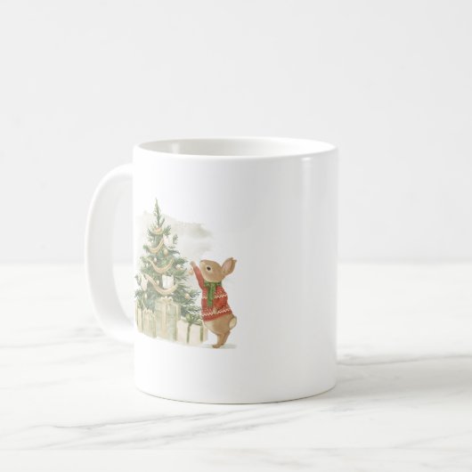 Peter Rabbit Weihnachtsbaum Kaffeetasse (Vorderseite Links)