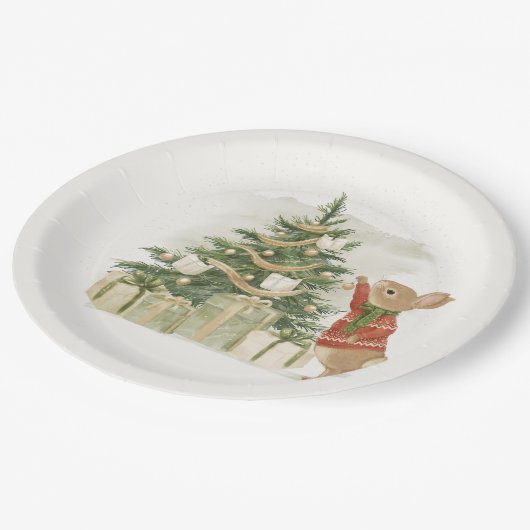 Peter Rabbit Weihnachtsbaum Pappteller (Schrägansicht)