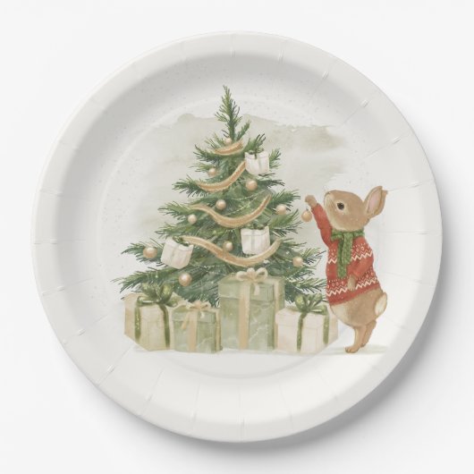 Peter Rabbit Weihnachtsbaum Pappteller (Vorderseite)