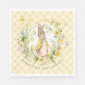 Peter Rabbit Wildblume Gingham Baby Dusche Neutra Serviette (Vorderseite)