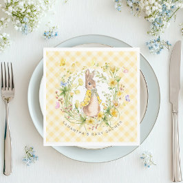 Peter Rabbit Wildblume Gingham Baby Dusche Neutra Serviette