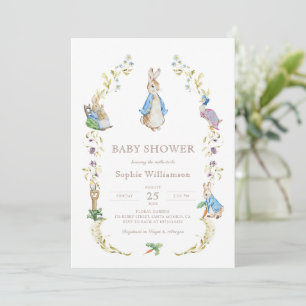 Peter Rabbit Wildblume Kinderdusche Einladung