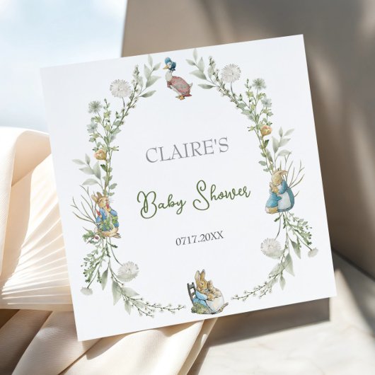 Peter Rabbit Wildblume Watercolor Kinderdusche Serviette