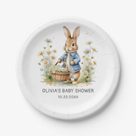 Peter Rabbit Wildflower Baby Shower Paper Plates Pappteller