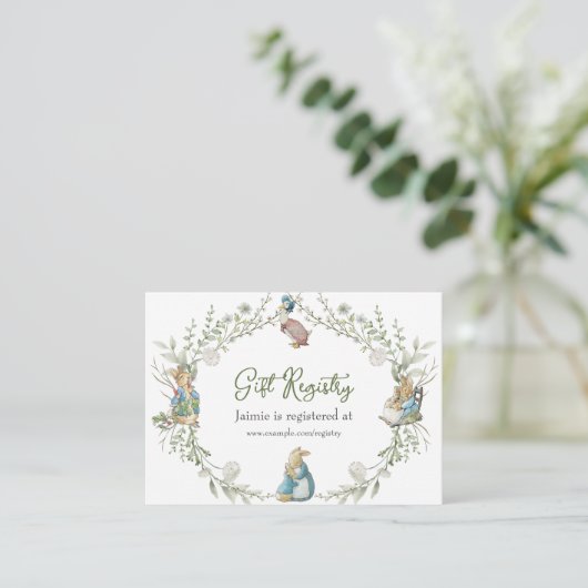 Peter Rabbit Wildflower Gift Registry Begleitkarte (Stehend Vorderseite)