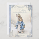 Peter Rabbit Winterurlaub 1. Geburtstag Einladung (Vorderseite)