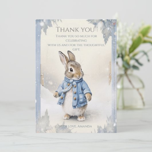 Peter Rabbit Winterurlaub Dankeskarte (Stehend Vorderseite)