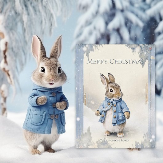 Peter Rabbit Winterurlaub Postkarte