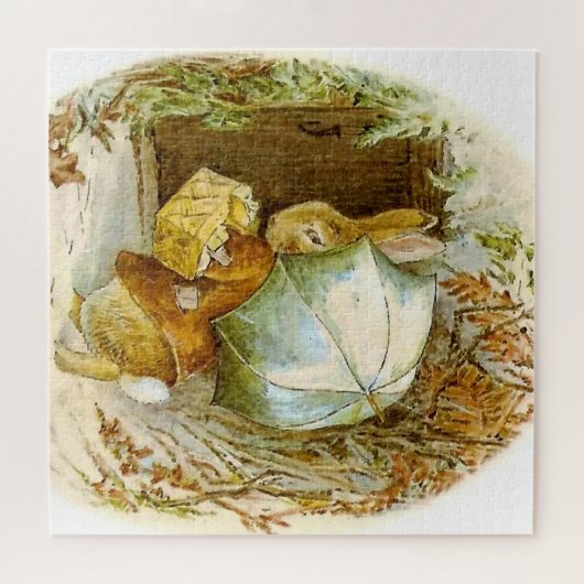 “Peter Rabbit with Winter Umbrella” by Beatrix Pot Puzzle (Horizontal)