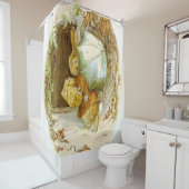 "Peter Rabbit with Winter Umbrella" von Beatrix Po Duschvorhang (Beispiel)