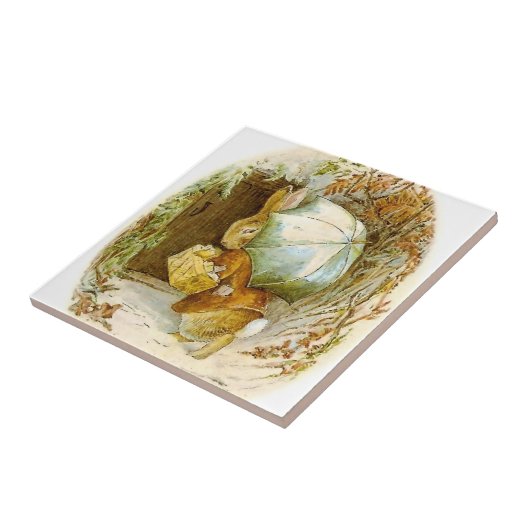 "Peter Rabbit with Winter Umbrella" von Beatrix Po Fliese (Seite)