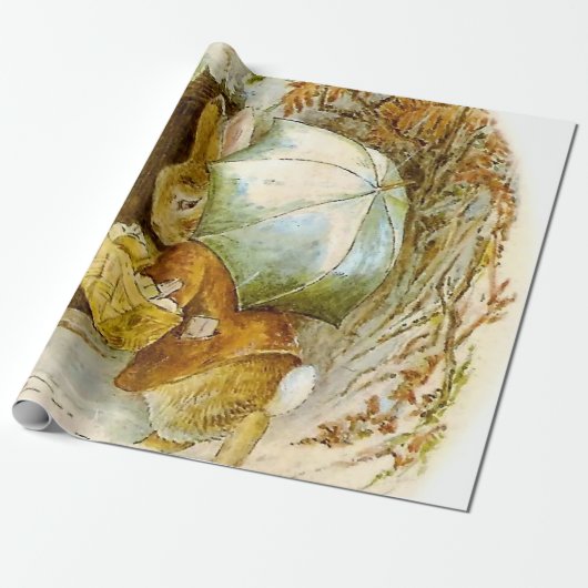 "Peter Rabbit with Winter Umbrella" von Beatrix Po Geschenkpapier (Ungerollt)