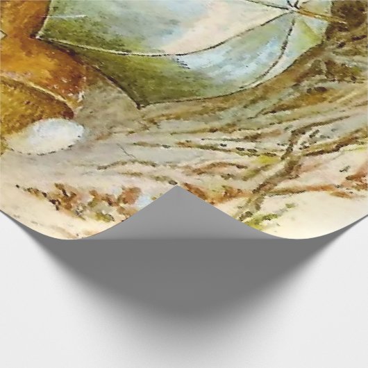 "Peter Rabbit with Winter Umbrella" von Beatrix Po Geschenkpapier (Ecke)