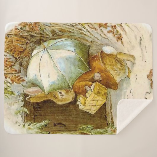 "Peter Rabbit with Winter Umbrella" von Beatrix Po Sherpadecke (Vorderseite (Horizontal))