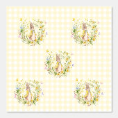 Peter Rabbit Yellow Wildblumen Gingham Tapete (Vorderseite)