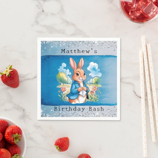 Peter Rabbit's Garden Boy Birthday Bash Serviette (Beispiel)