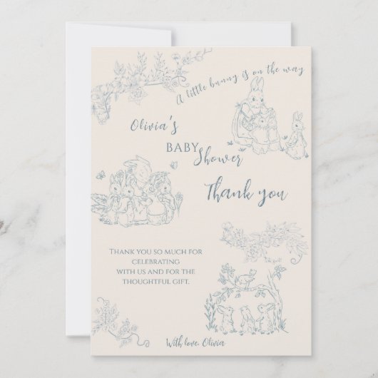 Peter Rabbit's Mutter-Baby-Dusche Dankeskarte (Vorderseite)