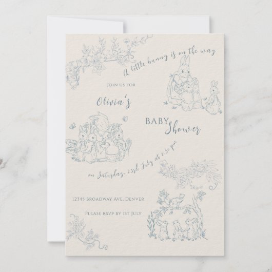 Peter Rabbit's Mutter-Baby-Dusche Einladung (Vorderseite)
