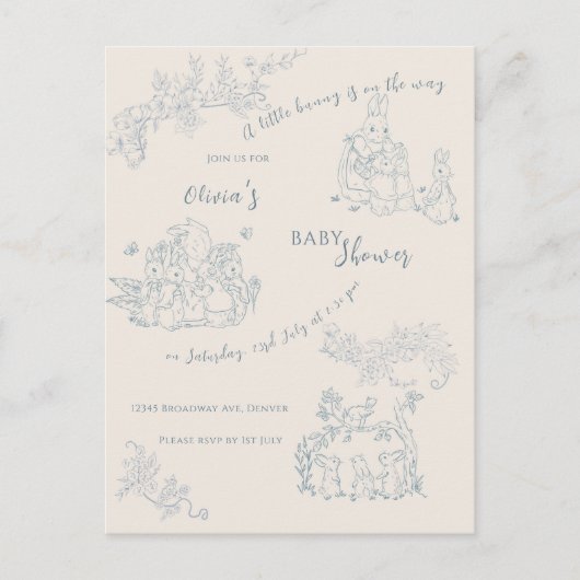 Peter Rabbit's Mutter-Baby-Dusche Postkarte (Vorderseite)