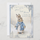 Peter Rabbit's Winter Holidays Baby Shower Einladung (Vorderseite)