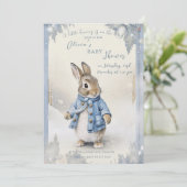 Peter Rabbit's Winter Holidays Baby Shower Einladung (Stehend Vorderseite)
