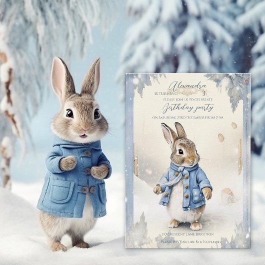 Peter Rabbits Winterurlaub Geburtstag Einladung