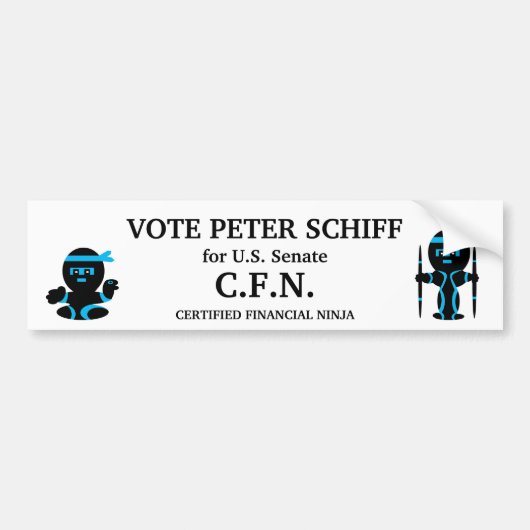 Peter Schiff, Connecticut-Senat Autoaufkleber (Vorne)
