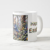 Peter the Oaster Rabbit Happy Oaster Jumbo-Tasse (Vorderseite Rechts)