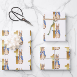 Peter the Rabbit 1. Geburtstag mit Schmetterlingen Geschenkpapier Set