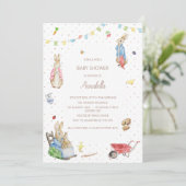 Peter the Rabbit and Family Baby Shower Einladung (Stehend Vorderseite)