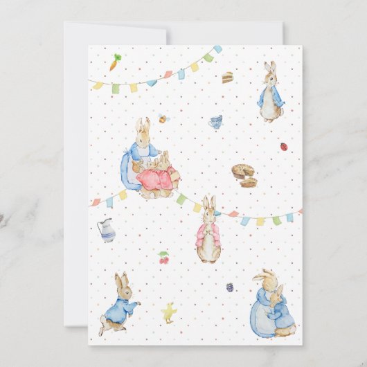 Peter the Rabbit and Family Baby Shower Einladung (Rückseite)