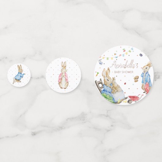 Peter the Rabbit and Family Baby Shower Konfetti (Vorderseiten)