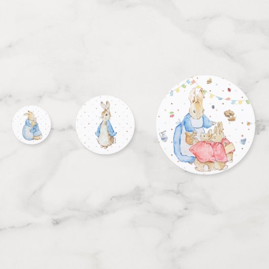Peter the Rabbit and Family Baby Shower Konfetti (Rückseiten)