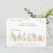 Peter the Rabbit and Friends Birthday Parade Einladung (Stehend Vorderseite)