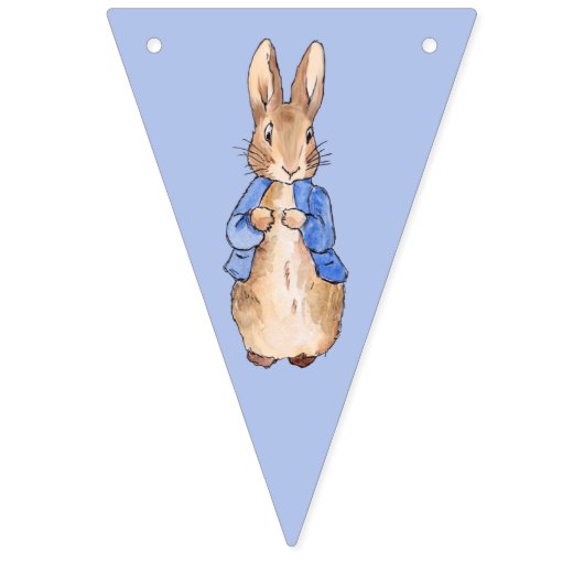 Peter the Rabbit auf blauem Hintergrund Wimpelkette (Zweite Fahne)