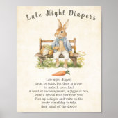 Peter The Rabbit Baby Dusche Spate Night Diapers Poster (Vorne)