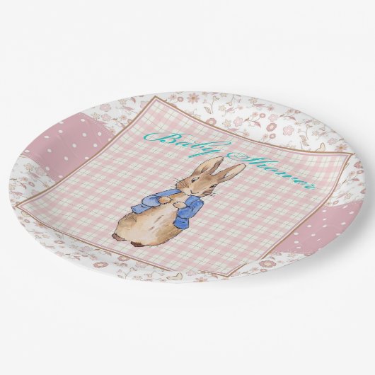 Peter the Rabbit Baby Shower Napkin Pappteller (Schrägansicht)