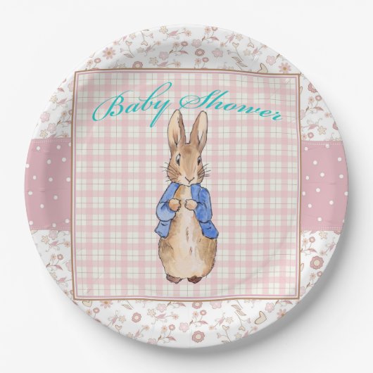 Peter the Rabbit Baby Shower Napkin Pappteller (Vorderseite)