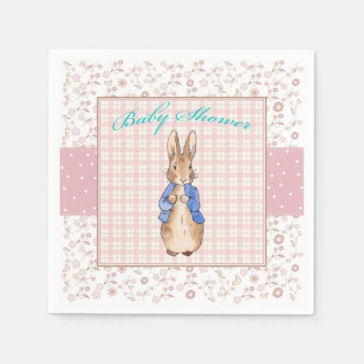 Peter the Rabbit Baby Shower Napkin Serviette (Vorderseite)