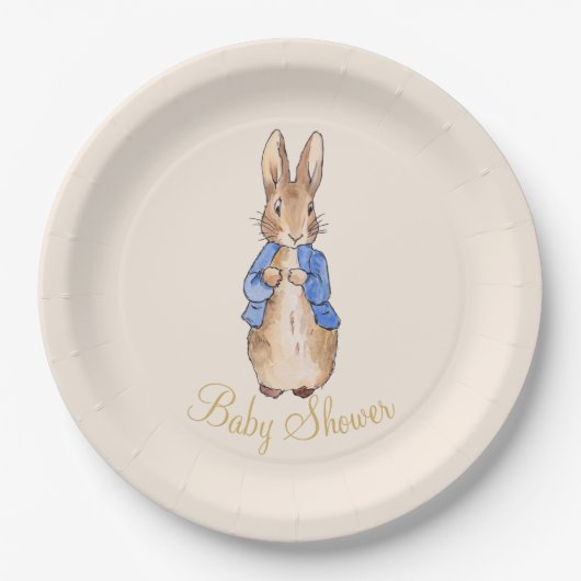 Peter the Rabbit Baby Shower Pappteller (Vorderseite)