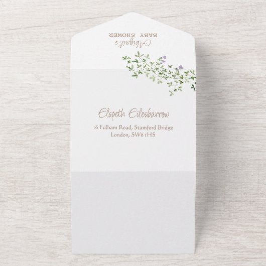 Peter the Rabbit Beatrix Woodland Baby Shower All In One Einladung (Außenbereich)