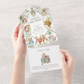 Peter the Rabbit Beatrix Woodland Baby Shower All In One Einladung (Abreißen)