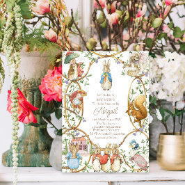 Peter the Rabbit Beatrix Woodland Baby Shower Einladung