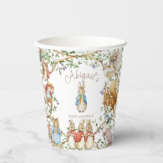 Peter the Rabbit Beatrix Woodland Baby Shower Pappbecher (Vorderseite)