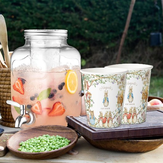 Peter the Rabbit Beatrix Woodland Baby Shower Pappbecher