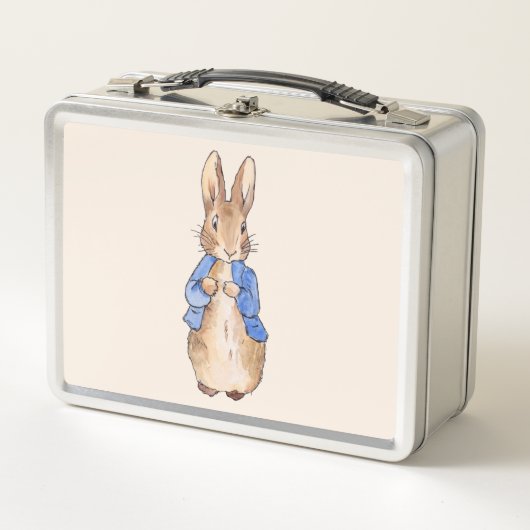 Peter the Rabbit Beige Hintergrund Metall Brotdose (Vorderseite)