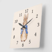 Peter the Rabbit Beige Quadratische Wanduhr (Winkel)