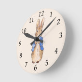 Peter the Rabbit Beige Runde Wanduhr (Winkel)