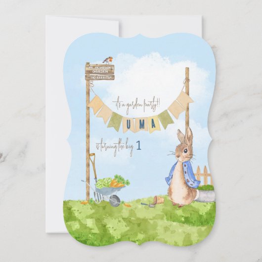 Peter the Rabbit Birthday Garden Party Einladung (Rückseite)